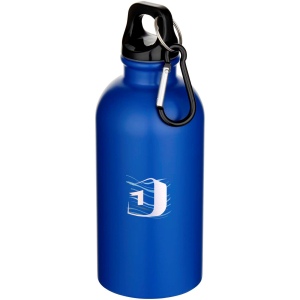 Bouteille d’eau Oregon de 400 ml à simple paroi avec finition MATE, en acier inoxydable recyclé certifié RCS avec mousqueton 12