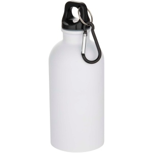 Bouteille d’eau Oregon de 400 ml à simple paroi avec finition MATE, en acier inoxydable recyclé certifié RCS avec mousqueton 5