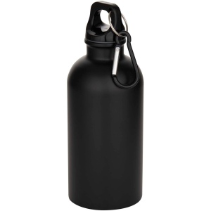 Bouteille d’eau Oregon de 400 ml à simple paroi avec finition MATE, en acier inoxydable recyclé certifié RCS avec mousqueton 2