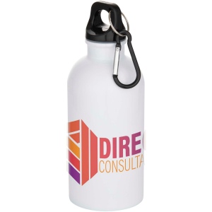 Bouteille d’eau Oregon de 400 ml en acier inoxydable recyclé à simple paroi certifié RCS avec mousqueton (impression par sublimation) 4