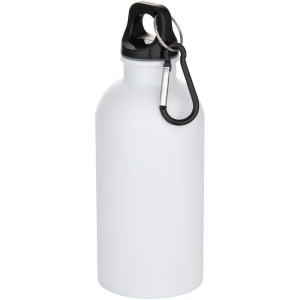 Bouteille d’eau Oregon de 400 ml en acier inoxydable recyclé à simple paroi certifié RCS avec mousqueton (impression par sublimation) 2