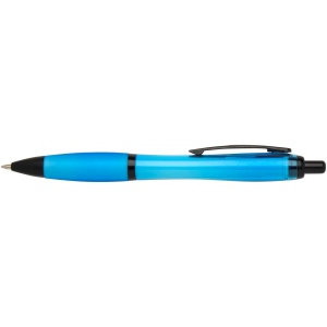 Stylo bille Nash en plastique recyclé avec garnitures noires (encre noire) 14