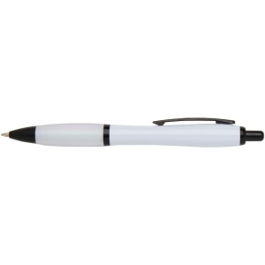 Stylo bille Nash en plastique recyclé avec garnitures noires (encre noire) 24