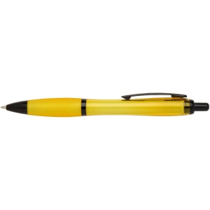 Stylo bille Nash en plastique recyclé avec garnitures noires (encre noire) 25