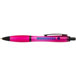 Stylo bille Nash en plastique recyclé avec garnitures noires (encre noire) 30