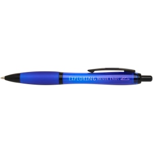 Stylo bille Nash en plastique recyclé avec garnitures noires (encre noire) 35