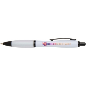 Stylo bille Nash en plastique recyclé avec garnitures noires (encre noire) 36