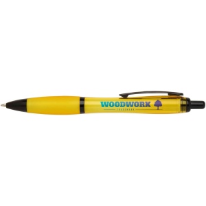 Stylo bille Nash en plastique recyclé avec garnitures noires (encre noire) 37