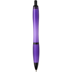 Stylo bille Nash en plastique recyclé avec garnitures noires (encre noire) 45