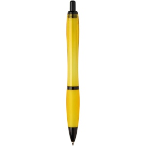 Stylo bille Nash en plastique recyclé avec garnitures noires (encre noire) 49