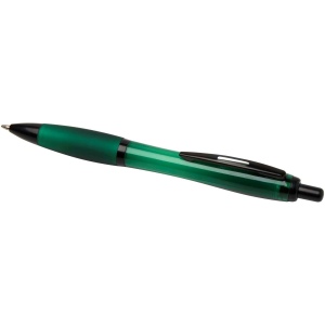 Stylo bille Nash en plastique recyclé avec garnitures noires (encre noire) 52