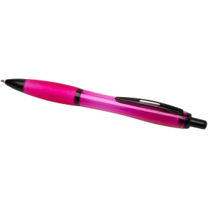 Stylo bille Nash en plastique recyclé avec garnitures noires (encre noire) 54