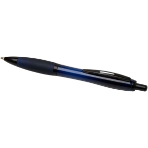 Stylo bille Nash en plastique recyclé avec garnitures noires (encre noire) 55