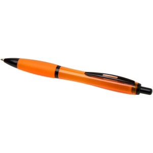 Stylo bille Nash en plastique recyclé avec garnitures noires (encre noire) 56