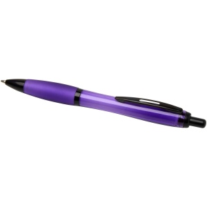 Stylo bille Nash en plastique recyclé avec garnitures noires (encre noire) 57