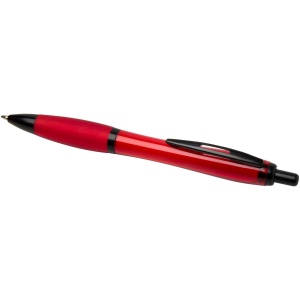 Stylo bille Nash en plastique recyclé avec garnitures noires (encre noire) 58