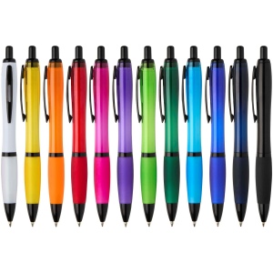 Stylo bille Nash en plastique recyclé avec garnitures noires (encre noire) 64