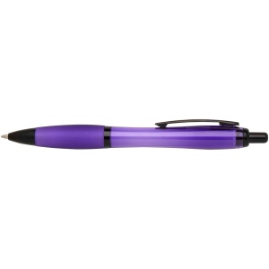 Stylo bille Nash en plastique recyclé avec garnitures noires (encre noire) 21