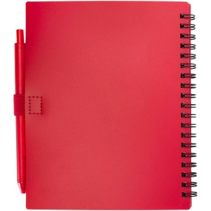 Ensemble carnet à couverture souple en plastique recyclé et stylo bille (encre bleue) Niove 16