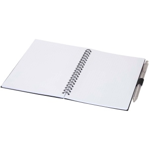 Ensemble carnet à couverture souple en plastique recyclé et stylo bille (encre bleue) Niove 18
