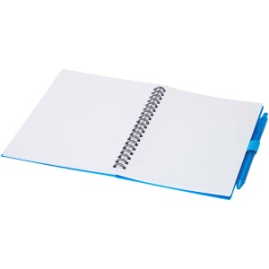 Ensemble carnet à couverture souple en plastique recyclé et stylo bille (encre bleue) Niove 19