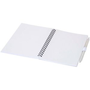 Ensemble carnet à couverture souple en plastique recyclé et stylo bille (encre bleue) Niove 21