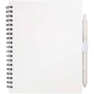 Ensemble carnet à couverture souple en plastique recyclé et stylo bille (encre bleue) Niove 9