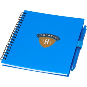 Ensemble carnet à couverture souple en plastique recyclé et stylo bille (encre bleue) Niove 11