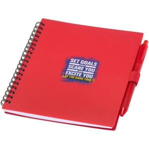 Ensemble carnet à couverture souple en plastique recyclé et stylo bille (encre bleue) Niove 12