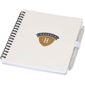 Ensemble carnet à couverture souple en plastique recyclé et stylo bille (encre bleue) Niove 13