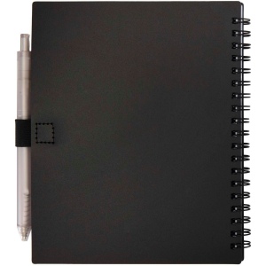 Ensemble carnet à couverture souple en plastique recyclé et stylo bille (encre bleue) Niove 14
