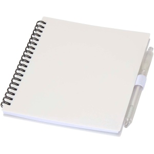 Ensemble carnet à couverture souple en plastique recyclé et stylo bille (encre bleue) Niove 5