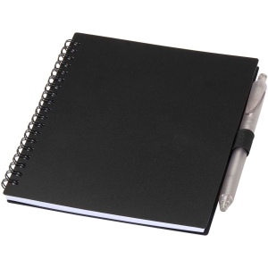 Ensemble carnet à couverture souple en plastique recyclé et stylo bille (encre bleue) Niove 2