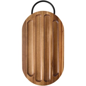 Planche à découper Prestige en acacia avec couteau à pain 3