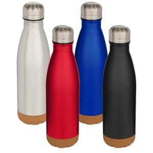 Bouteille d’eau Cove de 500 ml en acier inoxydable isolée sous vide et à double paroi avec détails en liège 27