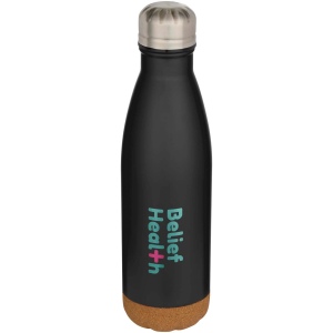 Bouteille d’eau Cove de 500 ml en acier inoxydable isolée sous vide et à double paroi avec détails en liège 14