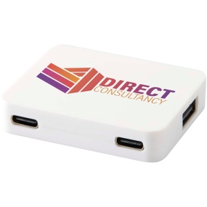 Hub USB 4 ports Gaia avec sortie USB-A et Type-C et double entrée - fabriqué en plastique recyclé 7