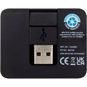 Hub USB 4 ports Gaia avec sortie USB-A et Type-C et double entrée - fabriqué en plastique recyclé 8