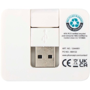 Hub USB 4 ports Gaia avec sortie USB-A et Type-C et double entrée - fabriqué en plastique recyclé 9