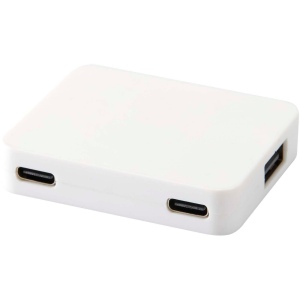 Hub USB 4 ports Gaia avec sortie USB-A et Type-C et double entrée - fabriqué en plastique recyclé 3