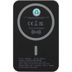 Batterie de secours Acrab magnétique sans fil de 10 000 mAh et 15 W avec PD de 20 W - fabriquée en plastique recyclé 8