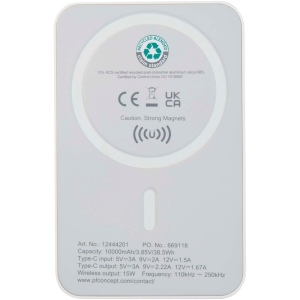 Batterie de secours Acrab magnétique sans fil de 10 000 mAh et 15 W avec PD de 20 W - fabriquée en plastique recyclé 9