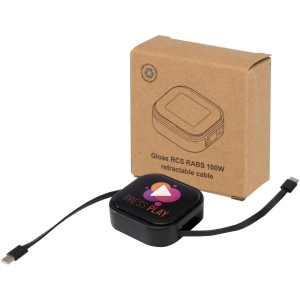 Câble rétractable 5 en 1 Gloas en matériaux recyclés pour synchronisation de données et charge rapide de 100 W avec kit d’outils pour smartphone 6