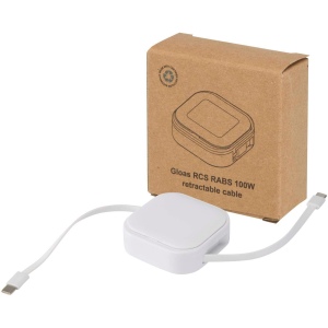 Câble rétractable 5 en 1 Gloas en matériaux recyclés pour synchronisation de données et charge rapide de 100 W avec kit d’outils pour smartphone 3