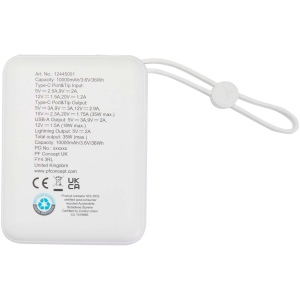 Batterie externe Acrux de 10 000 mAh et 35 W pour tablette avec câble Type-C intégré - fabriquée en plastique recyclé 7