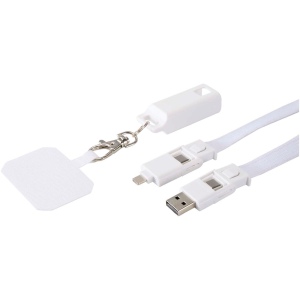 Tour de cou pour smartphone Franz en plastique recyclé avec synchronisation des données intégrée et câble 5 en 1 pour charge rapide de 65 W 13