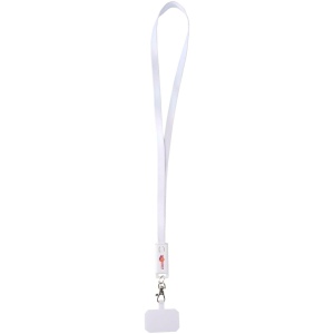Tour de cou pour smartphone Franz en plastique recyclé avec synchronisation des données intégrée et câble 5 en 1 pour charge rapide de 65 W 7