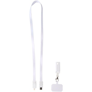 Tour de cou pour smartphone Franz en plastique recyclé avec synchronisation des données intégrée et câble 5 en 1 pour charge rapide de 65 W 11