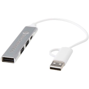 Hub USB-A et Type-C Alkaid à 4 ports en aluminium recyclé avec double entrée 4