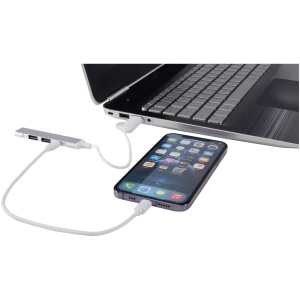 Hub USB-A et Type-C Alkaid à 4 ports en aluminium recyclé avec double entrée 5